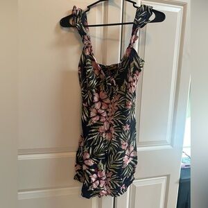 Aeropostale Floral Mini Dress - Black and Pink